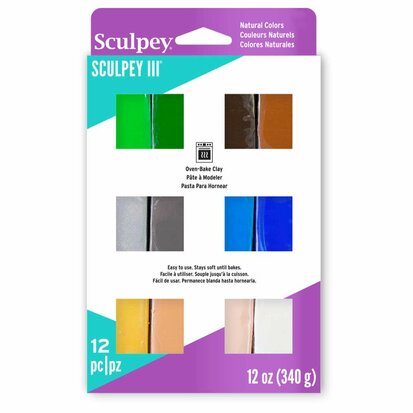 Sculpey III   12 Piece Naturals Multi-pack 