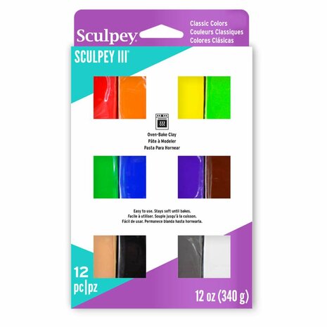 Sculpey III  12 piece Classic Colors Multi-pack 